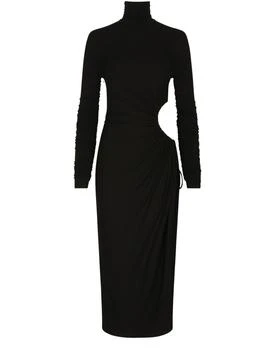 Dolce & Gabbana | 高领镂空平纹布长款连衣裙 