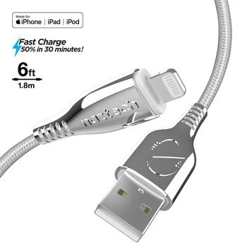 Naztech | Naztech Titanium USB to MFi Lightning Braided Cable 6ft,商家Premium Outlets,价格¥244
