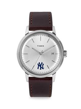 Timex | Marlin® Automatic Stainless Steel & Leather Strap Watch商品图片,