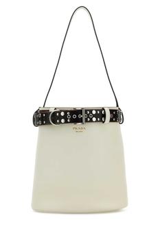 トートバッグ PRADA White Leather Prada Buckle Buckle Bag Prada White Leather Buckle Buckle Bag - Tote Bags - Compare