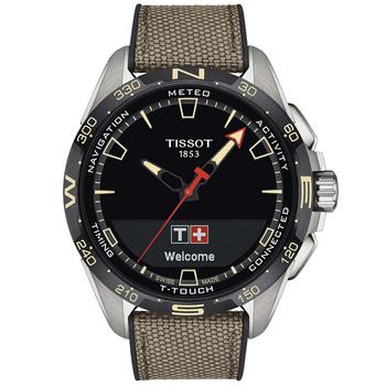 Tissot | Men's Swiss T-Touch Connect Solar Beige Textile & Leather Strap Smart Watch 48mm商品图片,