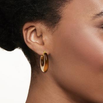 商品Ross-Simons | Ross-Simons Jade Hoop Earrings With 14kt Yellow Gold,商家Premium Outlets,价格¥1524图片