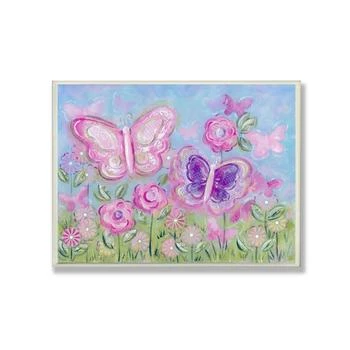 Stupell Industries | The Kids Room Pastel Butterflies in a Garden Wall Plaque Art, 12.5" x 18.5",商家Macy's,价格¥372
