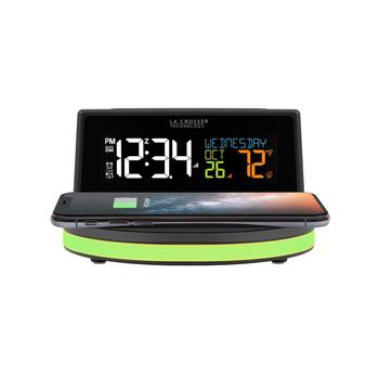 商品617-84947-Int Wireless 5W Charging Alarm Clock with Glowing Base And Outdoor Sensor图片