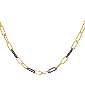 ADORNIA | Adornia Black and Gold Paper Clip Chain Necklace silver gold商品图片,2.9折