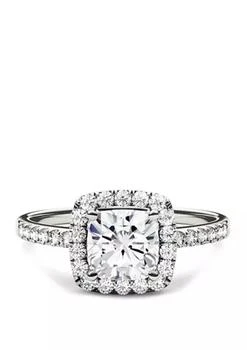 Charles & Colvard | 1.4 ct. t.w. Lab Created Moissanite Halo Ring in 14K White Gold,商家Belk,价格¥21387