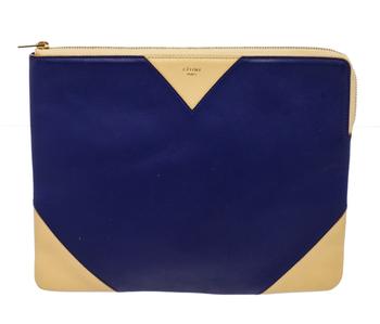 celine tote, [二手商品] Celine | Celine Blue Leather Pouch Clutch商品图片 