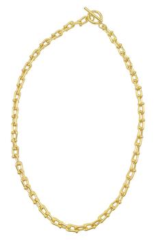 推荐14K Yellow Gold Plated Stainless Steel Chain Toggle Necklace商品
