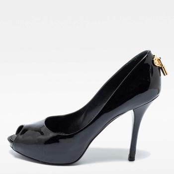 lv高帮鞋, [二手商品] Louis Vuitton | Louis Vuitton Black Patent Leather Oh Really! Peep Toe Pumps Size 38商品图片 9.7折, 满1件减$100, 满减