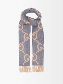 Gucci | GG-jacquard cashmere scarf商品图片,