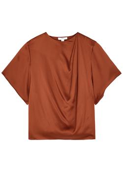 vince真丝, Vince | Rust silk-satin top商品图片 
