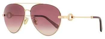 Omega | Omega Women's Pilot Sunglasses OM0031H 28U Gold/Bordeaux 61mm 2.6折, 独家减免邮费