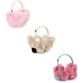 Il Trenino | Heart koala bear and flower woolen earmuffs set in pink blue and beige,商家BAMBINIFASHION,价格¥3968