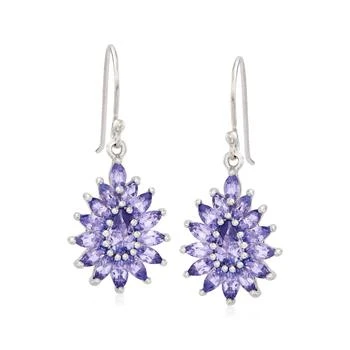 Ross-Simons | Ross-Simons Tanzanite Drop Earrings in Sterling Silver,商家Premium Outlets,价格¥1167