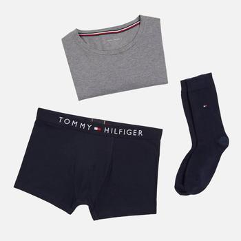 Tommy Hilfiger | Tommy Hilfiger Men's Trunks + Socks + T-Shirt Set - Desert Sky/Medium Heather/Desert Sky商品图片,
