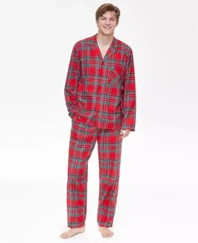 Holiday Lane | Men's Brinkley Plaid Notch Collar Matching Family Pajamas Set, Created for Macy's,商家Macy's,价格¥240