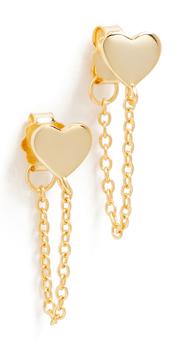 Shashi | SHASHI Heart Chain Drop Earrings商品图片,