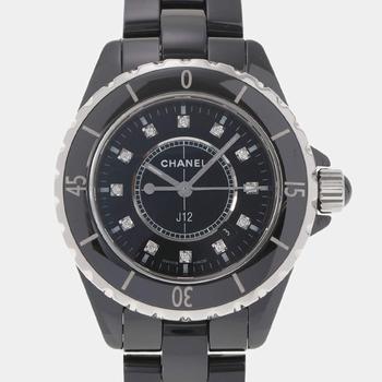 香奈儿手表, [二手商品] Chanel | Chanel Black Diamond Stainless Steel And Ceramic J12 H1625 Quartz Women's Wristwatch 33 mm商品图片 