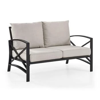 Crosley Furniture | Kaplan Outdoor Metal Loveseat Oatmeal/Oil Rubbed Bronze,商家Premium Outlets,价格¥3786