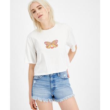 推荐Butterfly Cropped Cotton T-Shirt商品