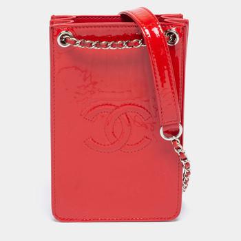 香奈儿包图片, [二手商品] Chanel | Chanel Red Patent Leather CC Phone Holder Crossbody Bag商品图片 8.2折, 满1件减$100, 满减