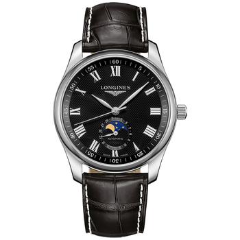 更多longines master, Longines | Men's Swiss Automatic Master Collection Black Alligator Leather Strap Watch 40mm商品图片 