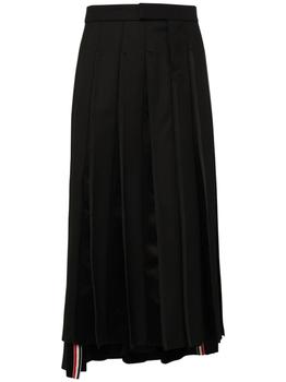 thom browne鞋低帮鞋, Thom Browne | Low Rise Wool & Silk Pleated Skirt商品图片 额外8折, 额外八折