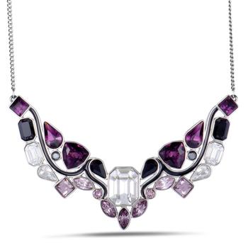推荐Swarovski Impulse Multicolor Crystal Rhodium Plated Necklace商品