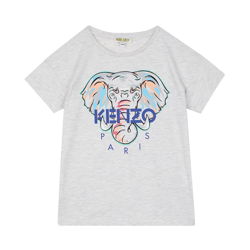 推荐KENZO 男童灰色棉质大象图案T恤 KQ10098-23商品
