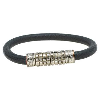 lv手链多少钱, [二手商品] Louis Vuitton | Louis Vuitton Digit Silver Tone Metal and Leather Bracelet商品图片 满1件减$100, 满减