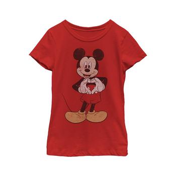 Disney | Girl's Mickey & Friends Mickey Mouse Heart Distressed  Child T-Shirt商品图片,独家减免邮费