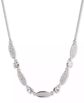 Givenchy | Silver-Tone Pavé & Crystal Statement Necklace, 16" + 3" extender,商家Macy's,价格¥150