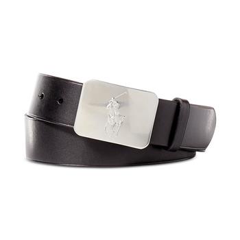 Ralph Lauren | Men's Belt, Vacchetta Leather Logo Plaque商品图片,额外7折, 额外七折
