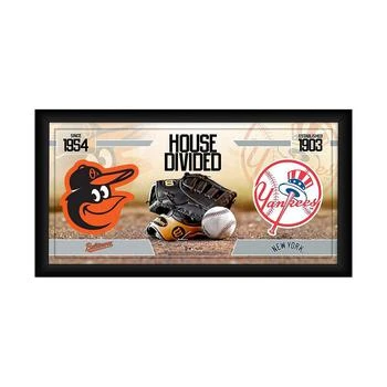 Fanatics Authentic | Baltimore Orioles vs. New York Yankees Framed 10" x 20" House Divided Baseball Collage,商家Macy's,价格¥449