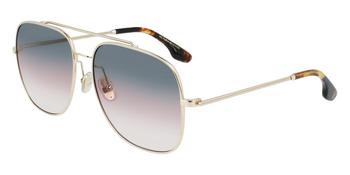 墨镜女价格, Victoria Beckham | Gold/Petrol/Sand Aviator Ladies Sunglasses VB215S 756 59商品图片 1.8折
