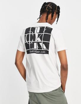 Calvin Klein | Calvin Klein Jeans cotton blend scattered urban back graphic t-shirt in white - WHITE商品图片,7.5折×额外9.5折, 额外九五折