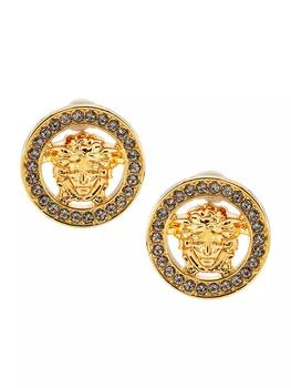 Versace | Goldtone & Crystal Medusa Stud Earrings,商家Saks Fifth Avenue,价格¥3713
