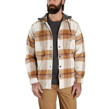 Carhartt Men's Rugged Flex Relaxed Fit Flannel Fleece Lined Hooded Shirt Jac,价格$83.80