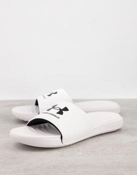Under Armour | Under Armour Training Ansa Fix sliders in white商品图片,