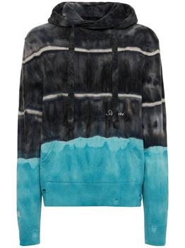 amiri衬衫真假, AMIRI | Tie Dye Cashmere & Wool Knit Hoodie商品图片 5折