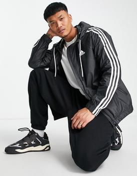 Adidas | adidas Outdoor 3 stripe windbreaker jacket in black商品图片,