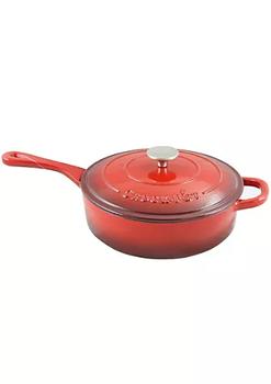 商品Crock-Pot | Crock Pot Artisan 3.5 Quart Enameled Cast Iron Deep Sauté Pan With Self Basting Lid in Scarlet Red,商家Belk,价格¥552图片