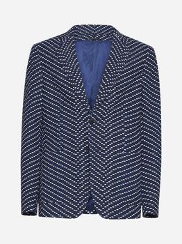 Giorgio Armani | Jacquard single-breasted blazer商品图片,额外8折, 额外八折