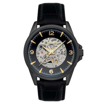 推荐Thomas Earnshaw Men's ES-8216-08 Lincoln Skeleton 45mm Black Dial Leather Watch商品