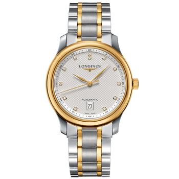longines master, Longines | Men's Swiss Automatic Master Diamond Accent 18k Gold and Stainless Steel Bracelet Watch 39mm L26285777商品图片 