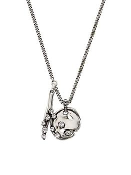 Alexander McQueen | J Melt Silvertone & Crystal Pendant Necklace商品图片,