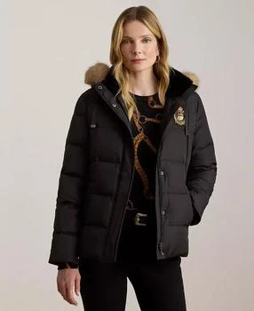 Ralph Lauren | Women's Faux-Fur-Trim Collared Puffer Coat,商家Macy's,价格¥1759