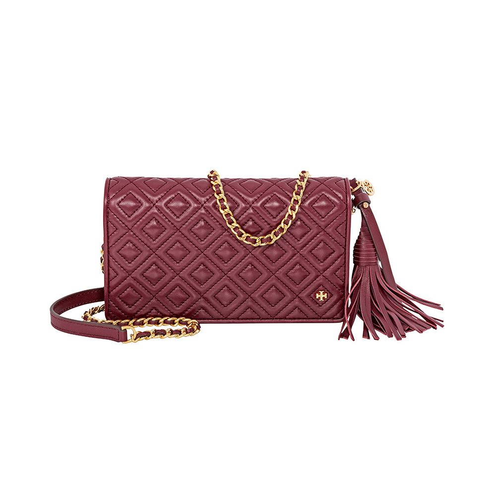 汤丽柏琦托特包单肩包, Tory Burch | TORY BURCH 女士Fleming深红色皮革绗缝流苏装饰链条单肩斜挎包 46449-609商品图片 独家减免邮费