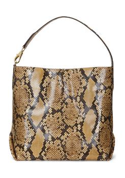 Ralph Lauren Faux Snakeskin Large Kassie Shoulder Bag