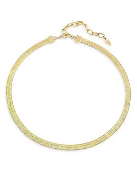 推荐Brooklyn Flat 18k Gold Plated Snake Chain Necklace, 15.5" + 3" extender商品